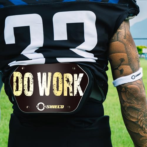 O Shield Golden Cross Chrome Football Back Plate, Lower Back Pads for Football Players, Rear Protector, Cross Series - size: Adult (Weight more than 180 Pounds), style: Do Work Black