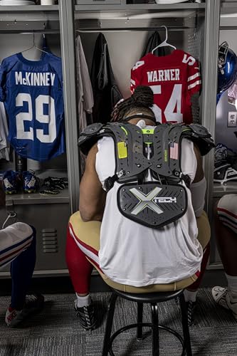 XTECH Vented 5-Sided Football Backplate - Universal Adjustable Back Plates for Adult Mens and High School Players for Football Shoulder Pads - Protective Gear and Accessories - size: Small, style: Standard / Skill