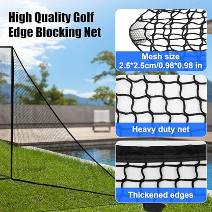6-10ft 1/2PCS Nylon Side Net Golf Accessory with 1 Sang Bag, Easy to Install Side Net for Golf Nets and Simulator Premium Sports Net Hitting Nets (Red/Black) - style: Black-7x7ft 2Pcs