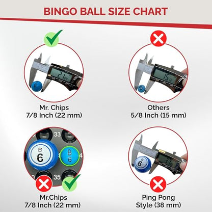 MR CHIPS 2 Packs of Easy Read 7/8" Bingo Balls with Fade and Scratch Resistant Large Numbers Letters that Will Never Rub Off - color: Bingo Balls 2pk