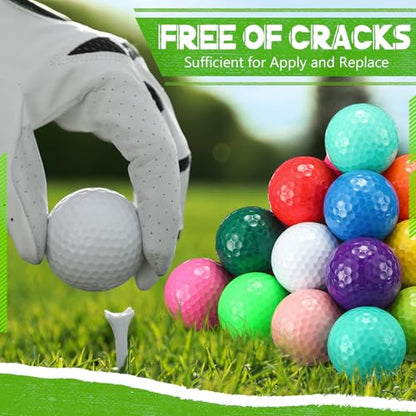 Vinsot 48 Pcs Golf Balls Bulk Solid Rubber Golf Soft Training Balls for Hit Swing Driving Range Indoor Outdoor Putting Practice and Training Custom Printed DIY Gifts (Mixed Colors)