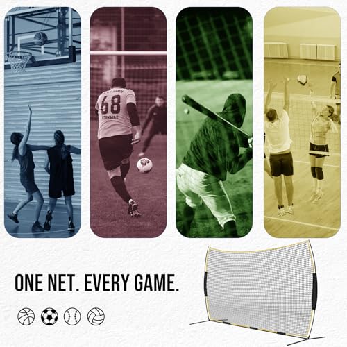 Barricade Backstop Net, 12x9 ft/ 16x10 ft/ 20x10 ft Ball Stop Netting with Carry Bag & Ground Stakes, Quick Setup, Portable, Perfect for Lacrosse, Baseball, Basketball, Soccer - size: 16x10 ft