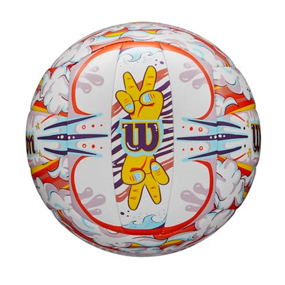 Wilson AVP Hawaii Outdoor Volleyball + Frisbee Kit - color: White/Orange, style: Graffiti