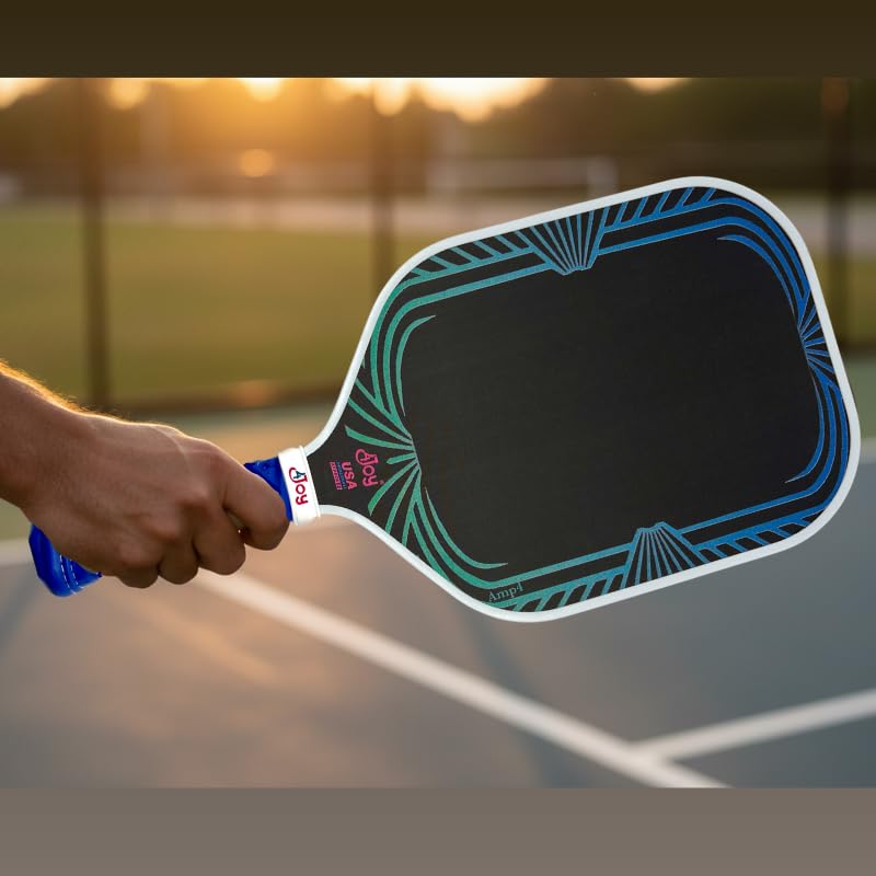 4Joy AMP4 Pickleball Paddle – T700 Carbon Fiber, Lightweight 7.5 oz, Wide Face for Control, 14mm Core, Beginner to Low-Intermediate - USAP Approved - style: Retro