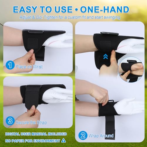 Golf Wrist Brace & Arm Band Training Aid Kit - Pro Golf Swing Trainer for Impact Control & Muscle Memory - Adjustable Golf Wrist Training Aid to Fix Slices, Hooks & Chicken Wing - Men & Women