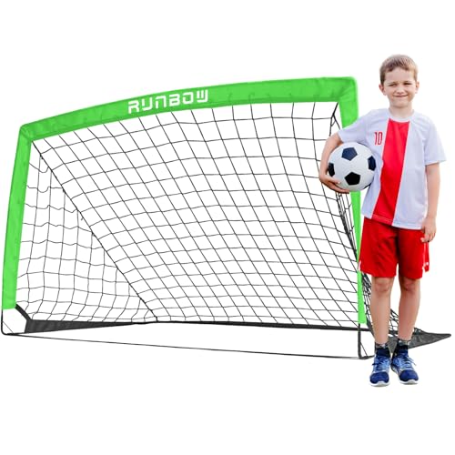 Soccer Goal for Backyard, 5x3 FT Portable Folding Soccer Net with Carry Bag for Kids and Adults Indoor/Outdoor Training Practice Use - color: Green, size: 5x3 FT, 1 Pack