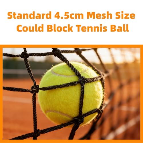 Professional Tennis Net 42ft x 3.5ft | Double-Layer Woven Court Replacement Net with 6mm Steel Cable & Center Strap – Heavy-Duty UV/Water-Resistant Net for Clubs, Coaches, and Backyard Use