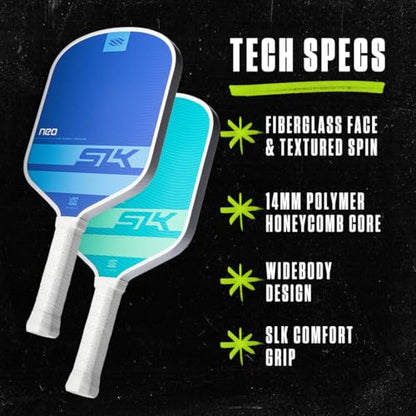 Selkirk Sport SLK Pickleball Paddles Set of 2 | Designed in The USA | Choose The SLK Neo Graphite, SLK Neo Fiberglass Pickleball Set or SLK Atlas Pickleball Bundle - color: Blue Turquoise | Neo Fiberglass