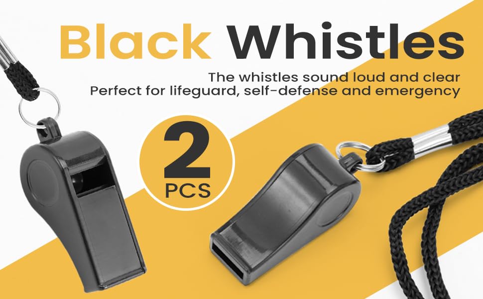 2 Sports Whistles with Lanyard, Loud Crisp Sound Whistle Ideal for Coaches, Referees, Officials,Outdoor Enthusiasts, and Family Emergencies.