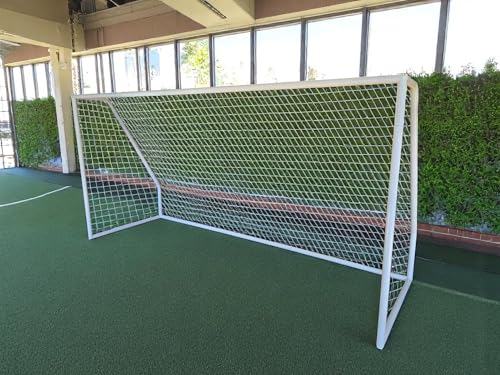 PASS Premier� 12 X 6 Ft. Youth Size Steel Soccer Goal. 2"" Diameter Strongest Steel Frame w/Durable 4mm Net, Ground Stakes, Elastic Clasp & Re-Usable Ties. 12x6 Ft. Practice Aid.