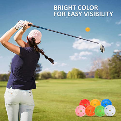 Joyberg Practice Golf Balls 24 Pack, 42mm Plastic Golf Balls, Practice Golf Balls for Backyard, Training Golf Balls for Swing Practice - color: Multicolor