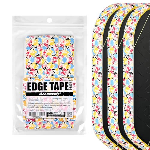 PICKLETECH Pickleball Edge Guard Tape – Pink Unicorn Pattern Edge Tape for Pickleball Paddle - Fit Perfectly Curved Edge - No Wrinkling - color: Frenchie Doodle, size: Width 26mm