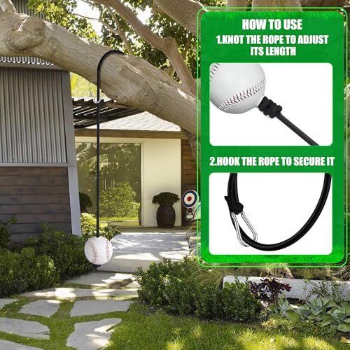 Baseball and Softball Batting Swing Trainer, Enhance Hitting Skills with Baseball Hitting Rope and Toss for Easy Drills – Hand-Eye Coordination, and Boost Bat Speed for All Skill Levels