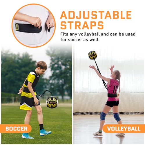 Solo Volleyball Trainer 4-in-1 Rebounder Set for Serving, Spiking, Setting & Passing - Gift for Beginners & Experts