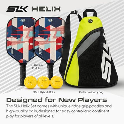 Selkirk Sport SLK Helix Pro Pickleball Paddle | Thermoformed Carbon Fiber Pickleball Paddles with Carbon Fiber & Fiberglass Hybrid Face | Unmatched Control - color: Patriot | Bundle