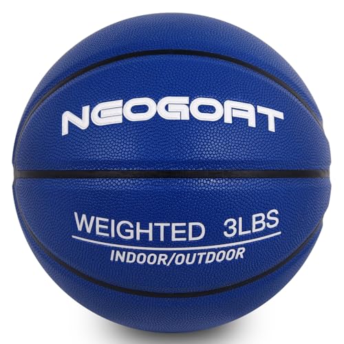 3LBS/2.2LBS 29.5"/28.5" Weighted Heavy Basketball Training Equipment for in& Outdoor Improving Handling Dribbling, Passing&Rebounding Skills Weighted Training Basketball(Deflated,Size 7/6) - color: Blue Weighted Basketball 3LBS/1.3KG, size: Size 7 Adult -