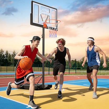 Yohood Basketball Hoop Outdoor 10ft Adjustable, Portable Basketball Hoop Goal System for Kids Youth and Adults in Backyard/Driveway/Indoor, 44 Inch Shatterproof Backboard and Larger Base - style: Gray