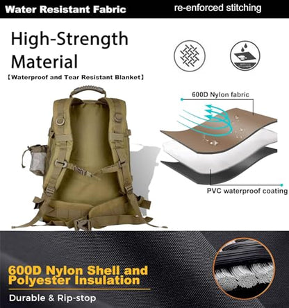 Miramrax Tactical Backpack Military Hiking Daypack - Molle Backpack for Men 3 Day Assault Pack Bug Out Bag for Camping Travel Army Hunting Gym Rucksack Survival (Coyote) - color: Coyote