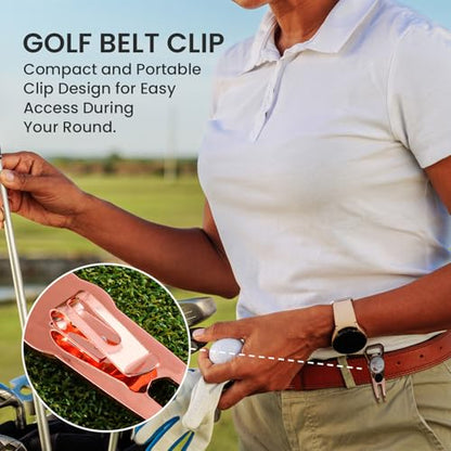 Amy Sport Premium Golf Divot Repair Tool Ball Markers with Belt Clip Value 3 Pack, 7-in-1 Tools Leather Grip Club Holder, Bottle Opener, Club Groove Cleaner, Putting Alignment Guide