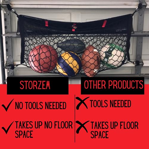 Garage Door Storage Net- Truck Accessories - Truck Bed Organizer- Toy/Sports/Fishing/Equipment Storage- Cargo Netting Hidden Storage