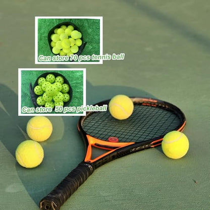 Portable Tennis Ball Storage Bag, Big Pickleball Basket Bag with Shoulder Strap for Carrying, High Capacity Storage for Baseball, Golf, Table Tennis and Other Training Balls