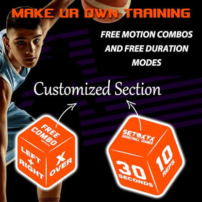 Basketball Dribble Skills Dice Set - Training Equipment - Basketball Gift for Boys.Dribble Skills Training for Beginner and Party Favors - color: Purple