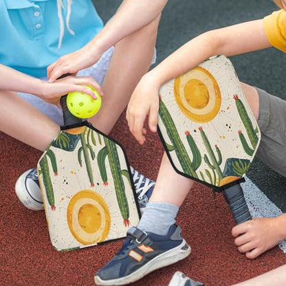 Pickleball Paddle Cover with Pockets and Handle Strap, Racket Sleeve and Ball Holder Organizer, 1 Pcs - color: yellow