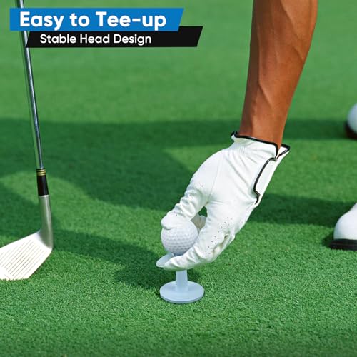 Adjustable Golf Tees - Unbreakable Rubber Golf Tees for Mats & Driving Range Tee, Flight Path Golf Simulator Tees Golf Accessories - 3 Pack