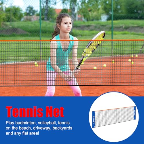 10 ft Mini Portable Soccer Tennis Net | Pickleball Net for Driveway Backyard. Easy Assemble Beach Tennis Net -（Only Net）