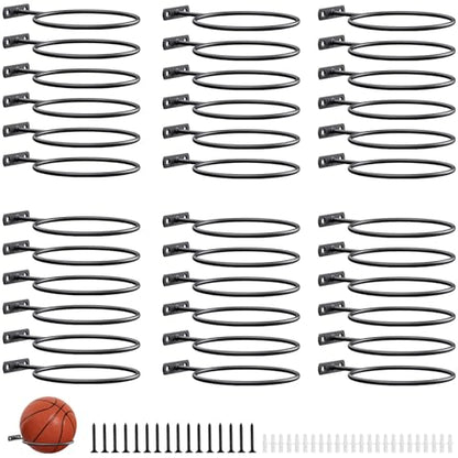 Ball Holder Wall Mount Bulk,Basketball Football Stand Ball Storage - size: 36 Pack