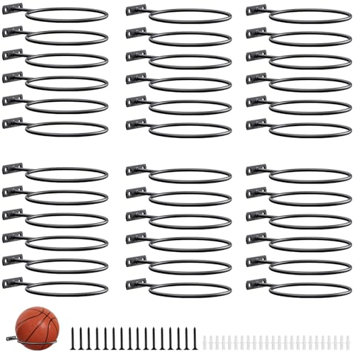 Ball Holder Wall Mount Bulk,Basketball Football Stand Ball Storage - size: 36 Pack