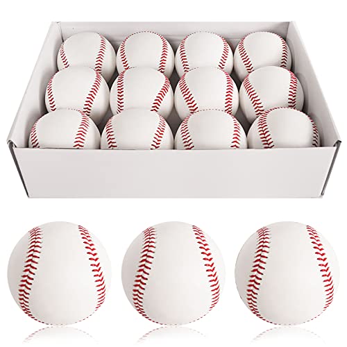 GKK Baseball 6 Ball Pack Practice Training Baseballs for Youth 9 Inch Baseballs for Pitching Throwing Unmarked Autographs Baseball - color: 12 pack soft ball