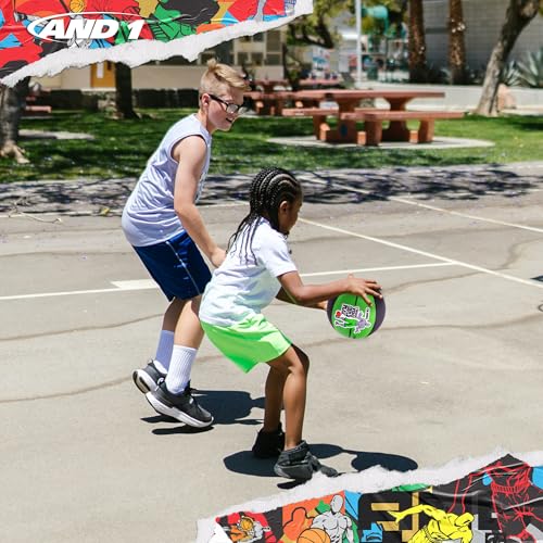AND1 Mini Basketball Pack Set for Kids (Deflated w/Pump Included): - 7-Inch Premium Youth Size Basketballs, Easy to Grip - color: Smack Talk, size: 3