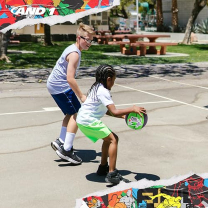 AND1 Mini Basketball Pack Set for Kids (Deflated w/Pump Included): - 7-Inch Premium Youth Size Basketballs, Easy to Grip - color: Smack Talk, size: 3