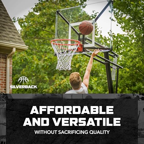 Silverback Standard Breakaway Rim with Nylon Net Compatible with Silverback and Goaliath Portable Basketball Hoops