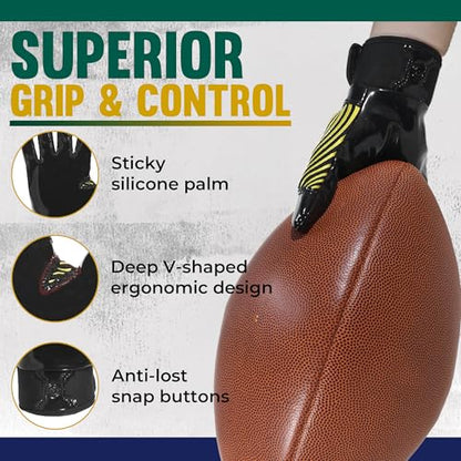HANDLANDY Youth Football Gloves, Kids Sticky Receiver Gloves,Super Grip Football Glove Best Gift for Boys,Girls