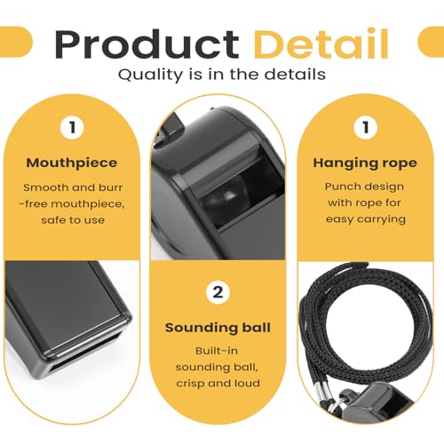 2 Sports Whistles with Lanyard, Loud Crisp Sound Whistle Ideal for Coaches, Referees, Officials,Outdoor Enthusiasts, and Family Emergencies.