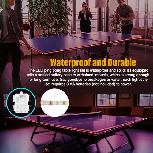 LED Ping Pong Table Light&Net Light, 14 Ft&13 Ft Light Net for Ping Pong Table&Net Table,16 Color Change, Durable & Waterproof & Easy to Install, Super Bright to Display at Night - color: Table lights