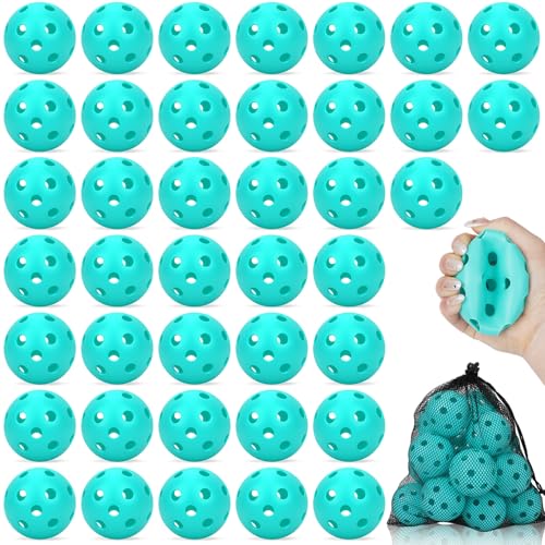 Coopay 20/40 Pack Practice Baseball Softball Plastic Training Balls Lightweight Hollow Limited Flight Softballs for Hitting, Pitching,Batting Training Indoor Outdoor Use - color: Sky Blue, style: 40 Pack