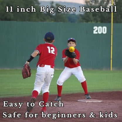 Practice Foam Baseballs - 11 inch Softballs for Youth Beginners, Perfect for Batting and Fielding Training, Pack of 6 with Mesh Bag Included