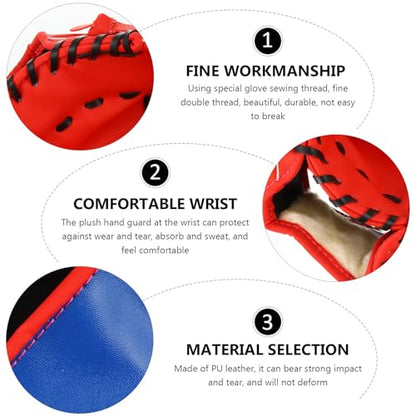 Pu Thickened 11.5-inch Red Baseball Glove Infielder's Mitt Pitcher Training Glove Soft Pu Material for Youth and Adult Baseball Practice