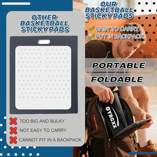 Portable Basketball & Volleyball Sticky Mat - 60 Traction Sheets, Foldable, Reusable, Non-Slip Traction Board for Court Shoe Grip Enhancer, Perfect for Hardwood Floors - Traction Mat for Sport Courts