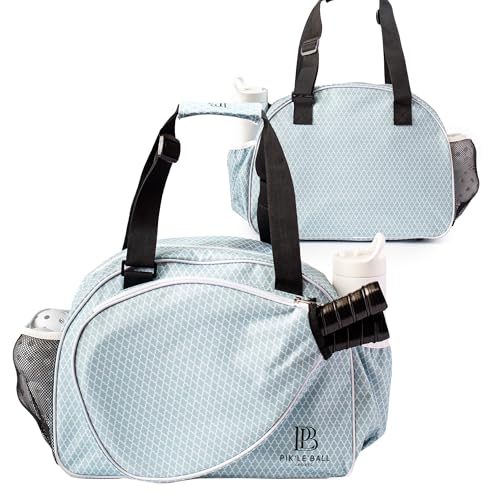 Pik’le’Ball Sport Premium Women's Pickleball Bag – Stylish and Versatile Sports Bag with Water Bottle Holder, Padded Paddle Pocket, and Spacious Design (fits 2+ Paddles!) - color: Classy Sage