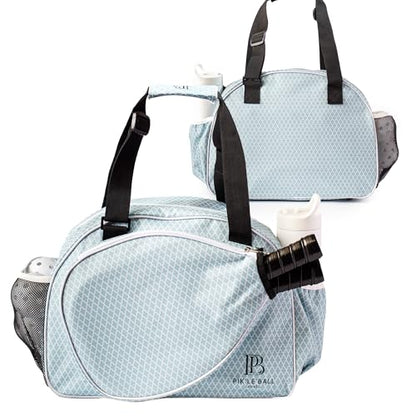 Pik’le’Ball Sport Premium Women's Pickleball Bag – Stylish and Versatile Sports Bag with Water Bottle Holder, Padded Paddle Pocket, and Spacious Design (fits 2+ Paddles!) - color: Classy Sage