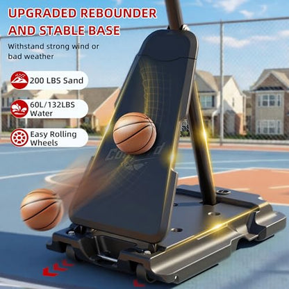 Cofiyard Basketball Hoop Outdoor with 44/48/54 Inch Shatterproof Backboard,10FT Height Portable Basketball Hoop with Sandbag, Adjustable Basketball Goal with Wheels