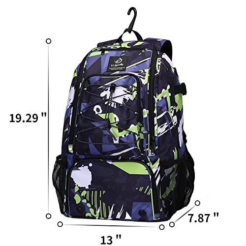 Sports Baseball&Softball Bat Bag For Youth｜Adults, Baseball Equipment Backpack Bag with Shoe Compartment,Fence Hook,Holds Bat, Helmet, Glove - color: Dark Blue
