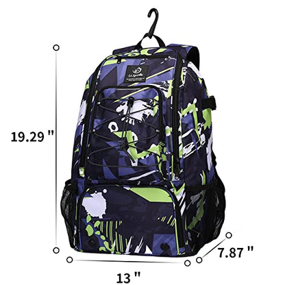 Sports Baseball&Softball Bat Bag For Youth｜Adults, Baseball Equipment Backpack Bag with Shoe Compartment,Fence Hook,Holds Bat, Helmet, Glove - color: Dark Blue