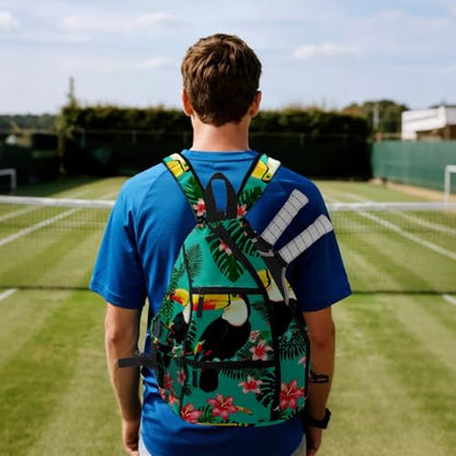 Pickleball Bag Toucan Emerald Green Pickle Ball Backpack for Women Men Premium Lightweight Crossbody Sling Bag Sports Backpack for Pickleball Paddle Tennis - color: Toucan Green