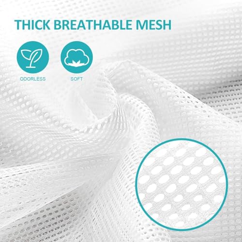 2 Pack Mesh Laundry Bags, 23 x 34 Inches Heavy Duty Mesh Laundry Bag, Large Laundry Drawstring Bag for College, Dorm, Travel, Family and Apartment Dwellers (white) - color: white