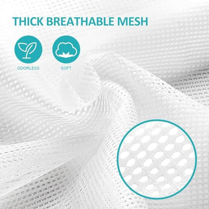 2 Pack Mesh Laundry Bags, 23 x 34 Inches Heavy Duty Mesh Laundry Bag, Large Laundry Drawstring Bag for College, Dorm, Travel, Family and Apartment Dwellers (white) - color: white